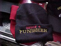100% Acrylic beanie cuff knits -Deuce4 Punisher Black Hat