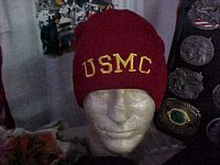 100% Acrylic beanie cuff knits -USMC Red